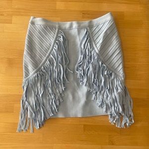 Ronny Kobo blue fringe mini skirt size S
